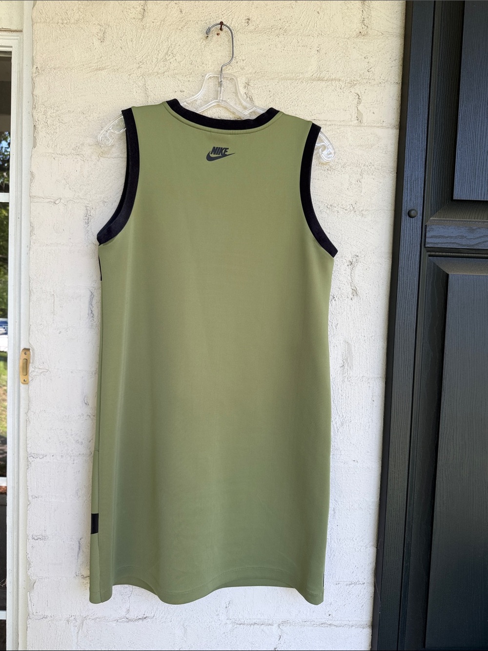 Nike "Irrelevant" Logo Green/Black Color Block Sleeveless Shift Dress Size Small - Picture 6 of 10